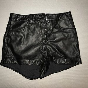 Faux leather shorts